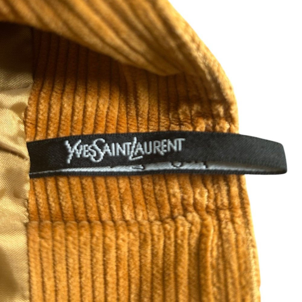 YVES SAINT LAURENT Variation VTG 80s 90s Corduroy Pencil Skirt Camel Brown EU 38 - Picture 6 of 16